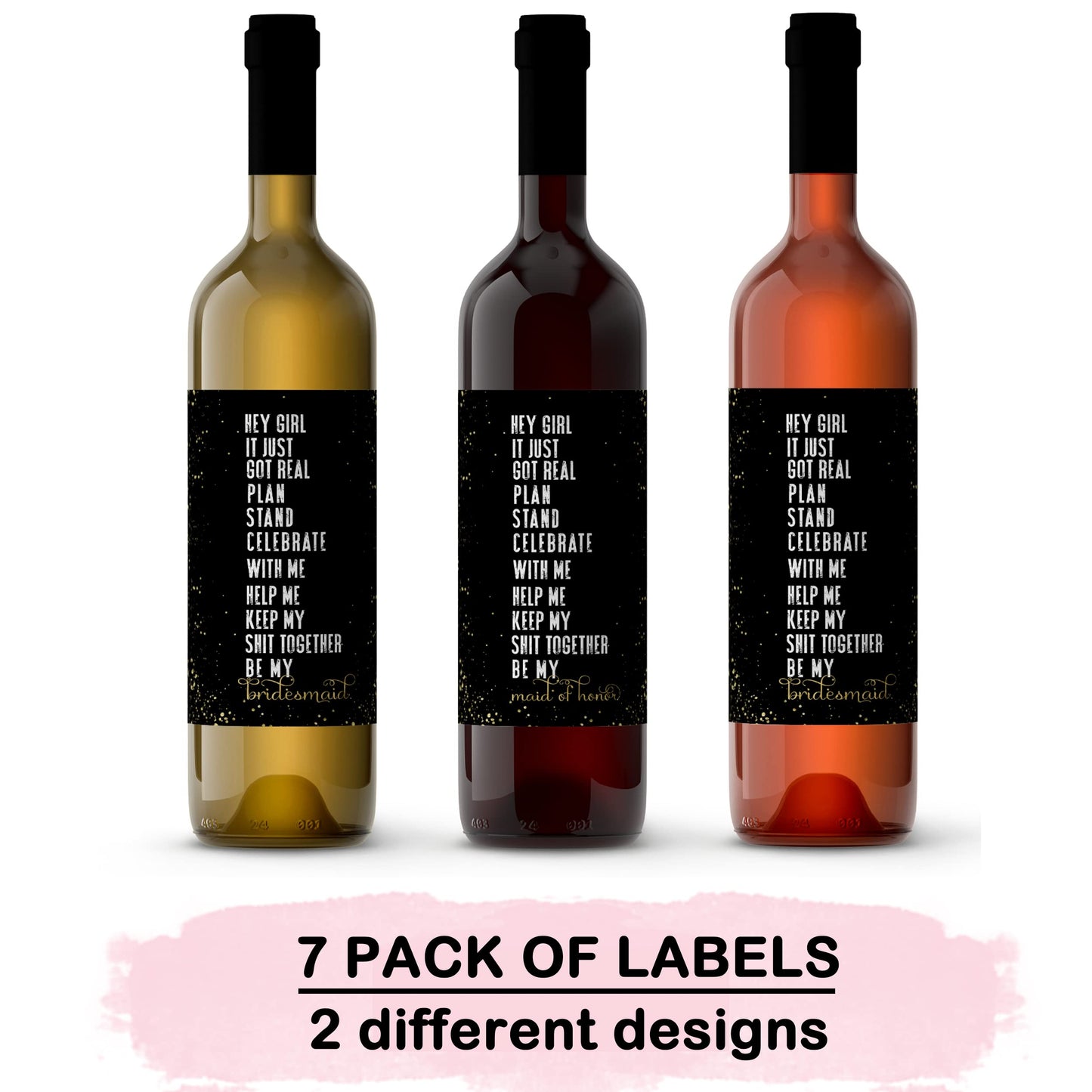 Gold Bridesmaid Wine Labels MaidPaper Clever Party
