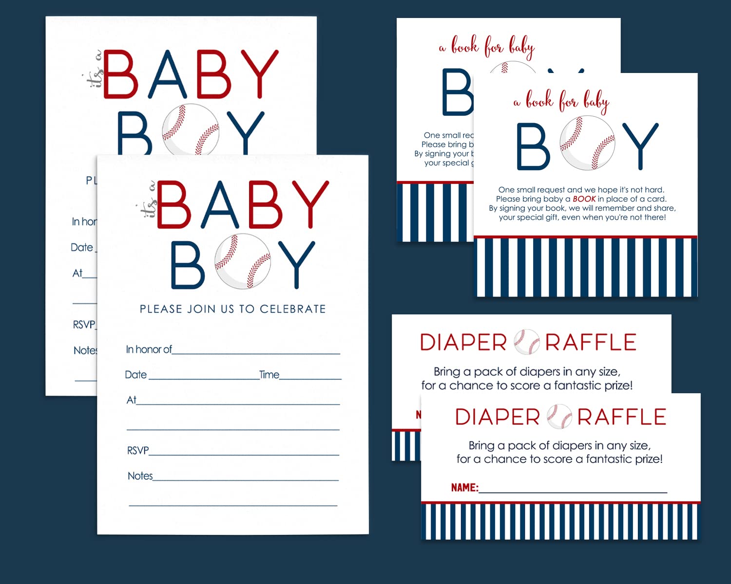 Paper Clever Party Baseball Baby Shower Invitation BundlePaper Clever Party