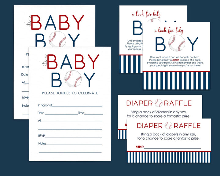 Home Run Baseball Themed Baby Shower Invitations (25 Count) - Paper Clever Party