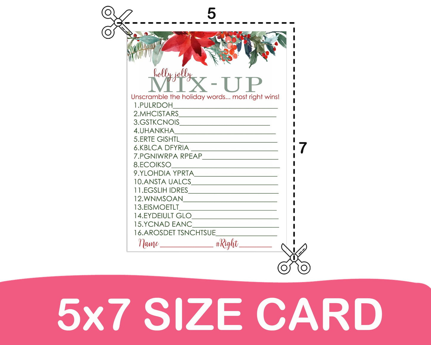 Adults, Groups, Office, 5x7 Cards, Rustic Xmas, 25 PackPaper Clever Party