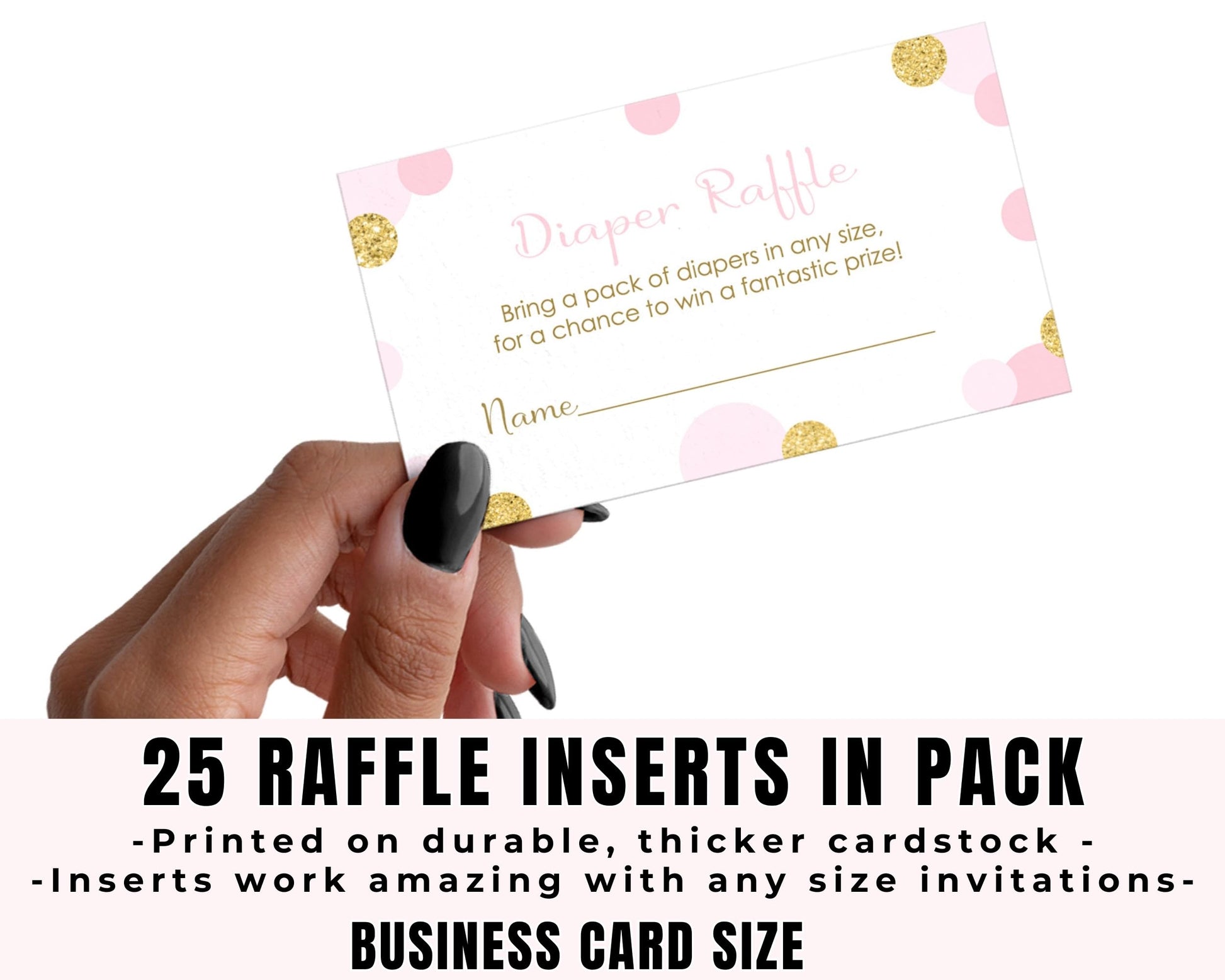 Gold Diaper Raffle Tickets 25 Pack Invitation InsertsPaper Clever Party