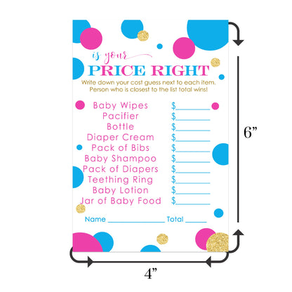 Blue Boy Girl Twins Abstract Dots Event Theme, 4x6, 25 PackPaper Clever Party