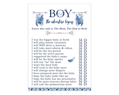 Adventure Begins Baby Shower Game 25 Guest Pack - Paper Clever Party