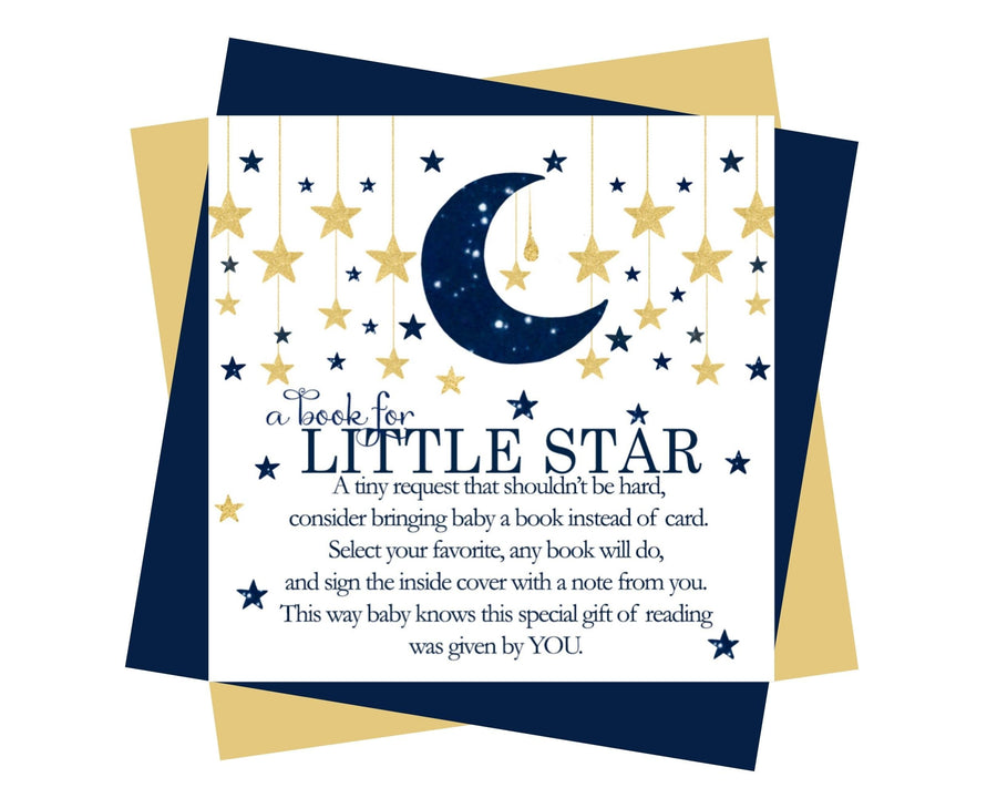 Twinkle Little Star Books for Baby Shower Request Cards (Boys) - Paper Clever Party