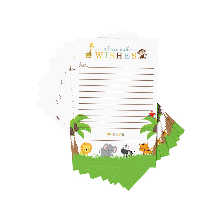 Jungle Theme Baby Shower Advice Cards - Paper Clever Party