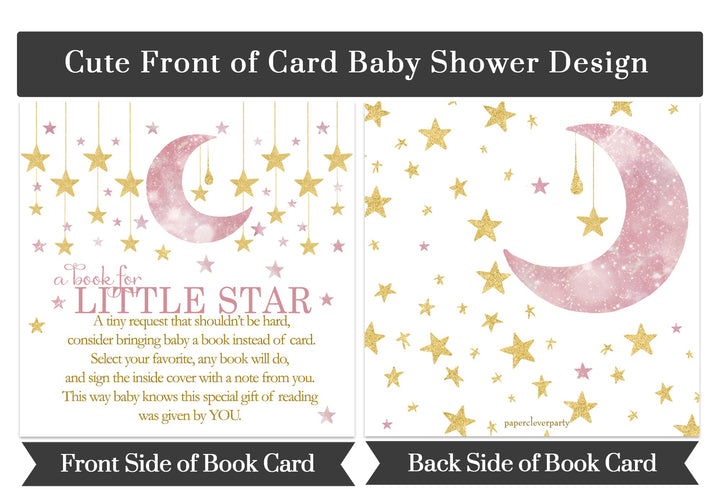 Twinkle Little Star Books for Baby Shower Request Cards (Girls) - Paper Clever Party