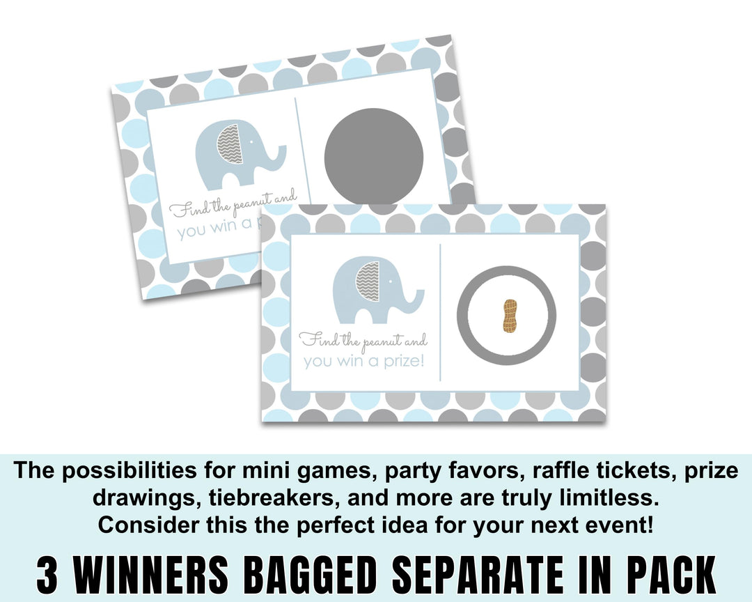 Blue Elephant Scratch Off Game Cards (28 Pack) - Chic Celebration Games - Paper Clever Party