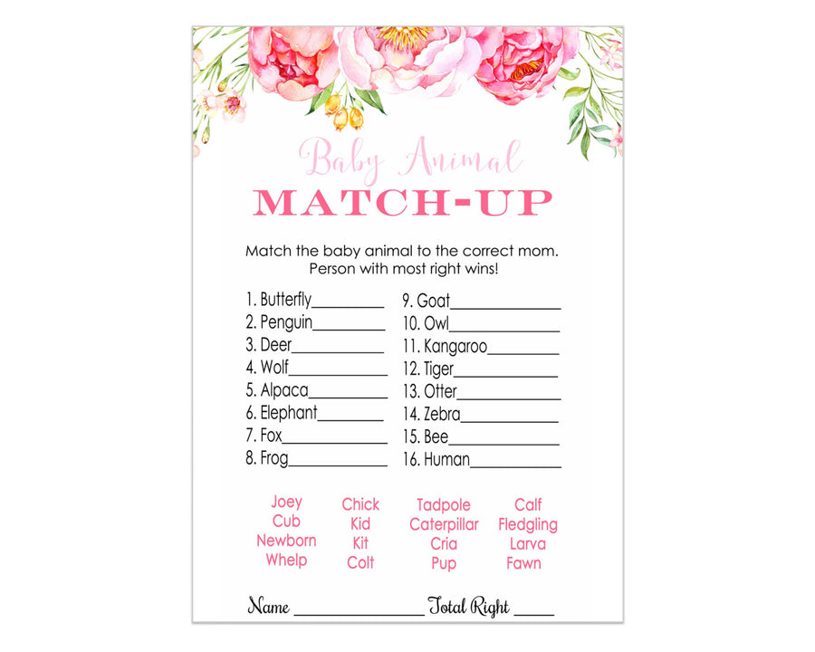 Cottage Floral Baby Shower Game Cards (25 Pack) - Paper Clever Party