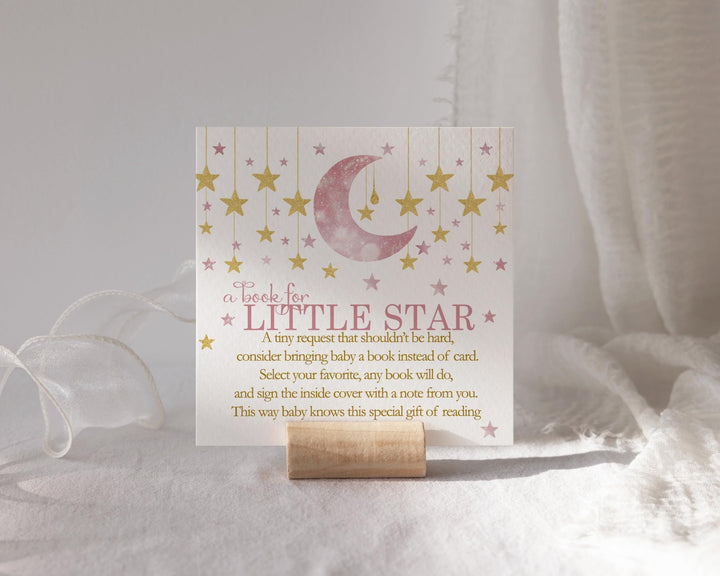 Twinkle Little Star Books for Baby Shower Request Cards (Girls) - Paper Clever Party