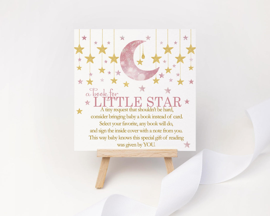 Twinkle Little Star Books for Baby Shower Request Cards (Girls) - Paper Clever Party