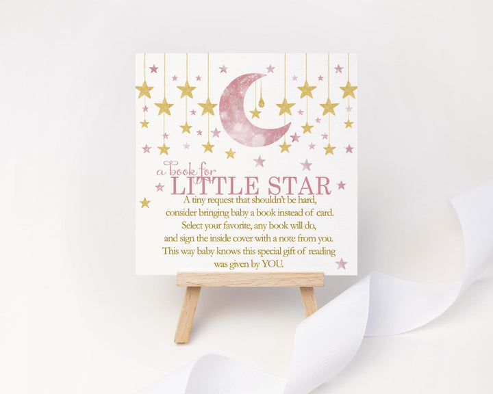 Twinkle Little Star Books for Baby Shower Request Cards (Girls) - Paper Clever Party