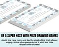 Blue Elephant Diaper Raffle Tickets - Baby Shower Game Inserts by Paper Clever Party, 25 Pack, 2x3.5 - Paper Clever Party