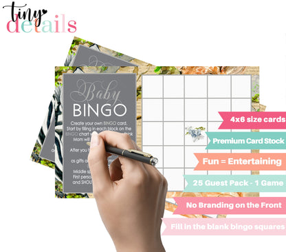 Paper Clever Party Jungle Baby Shower Bingo Game Blank Cards GuestsPaper Clever Party
