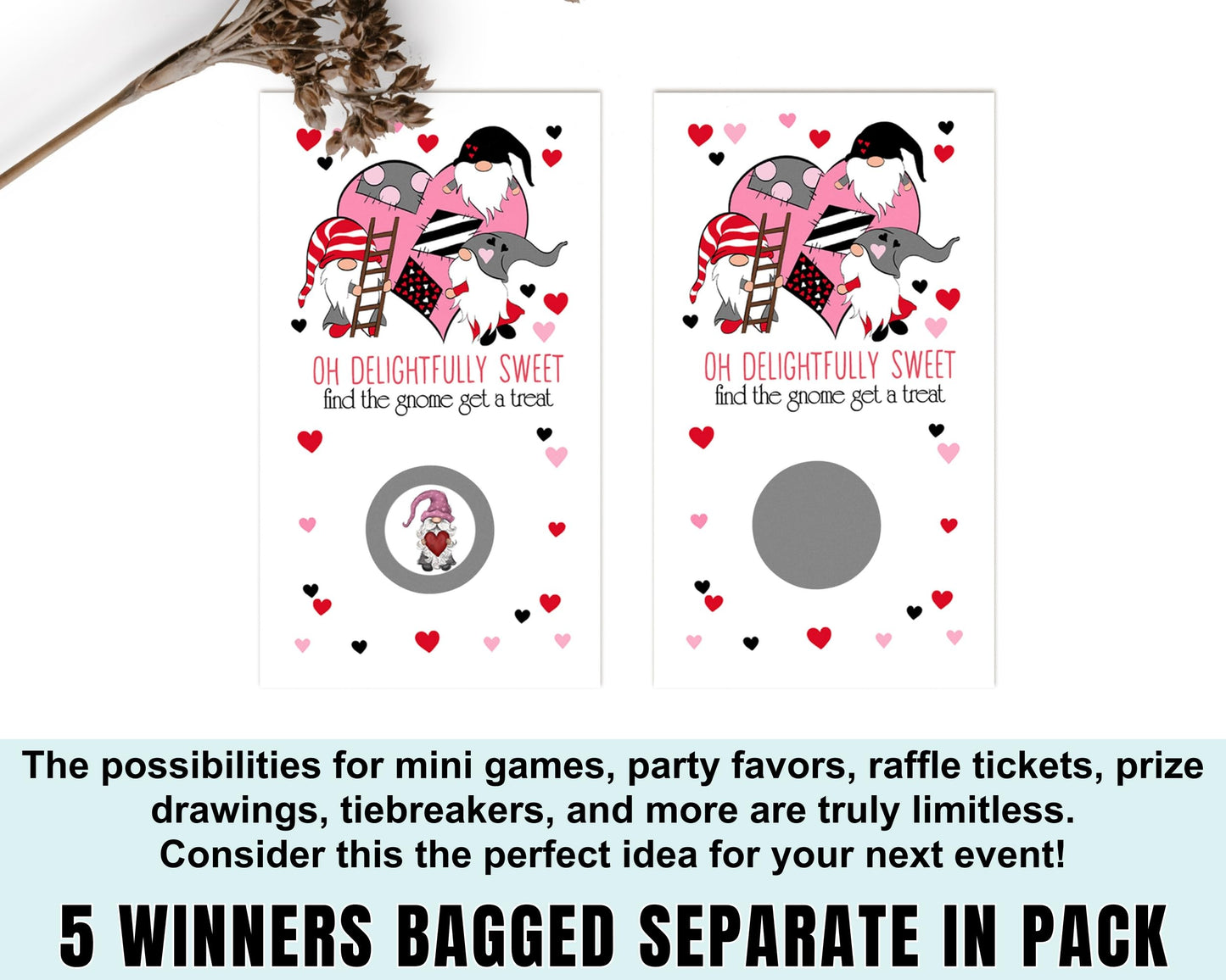 Game Cards Valentine Day Raffle Ticket Ideas, Pink Heart Party Favors, 30 PackPaper Clever Party