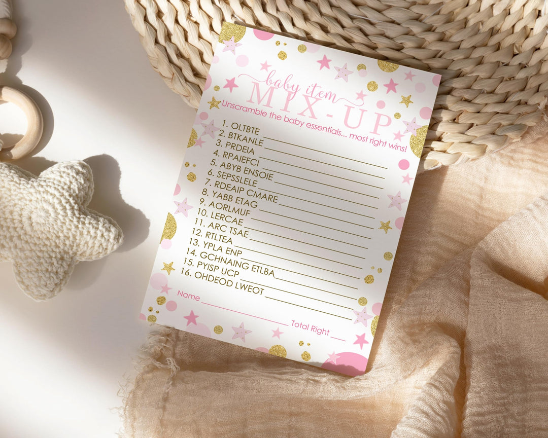 Princess Baby Shower Games Word Scramble - Paper Clever Party