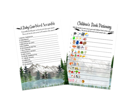Word Scramble Activity Card, Double Sided Pack, Mountain Themed, 25 GuestsPaper Clever Party