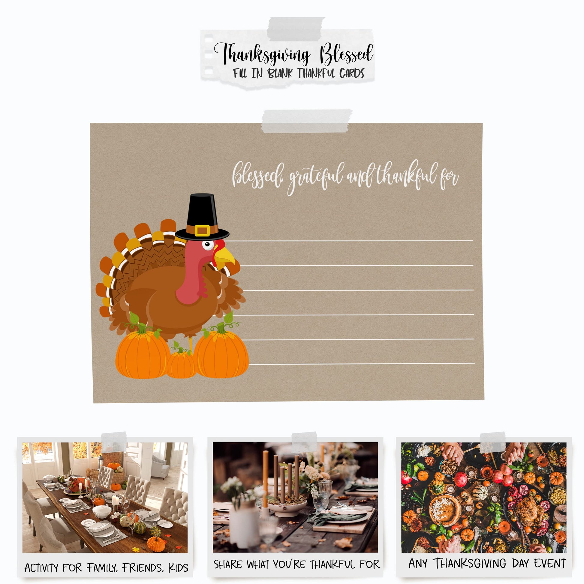 Paper Clever Party Thanksgiving Thankful Cards (25 Pack) Gratitude Activities AdultsPaper Clever Party