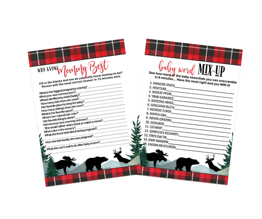 Paper Clever Party Lumberjack Baby Shower Word ScramblePaper Clever Party