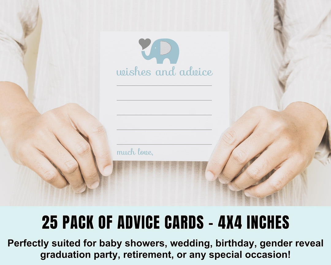 Royal Prince Blue Elephant Advice Cards - Paper Clever Party