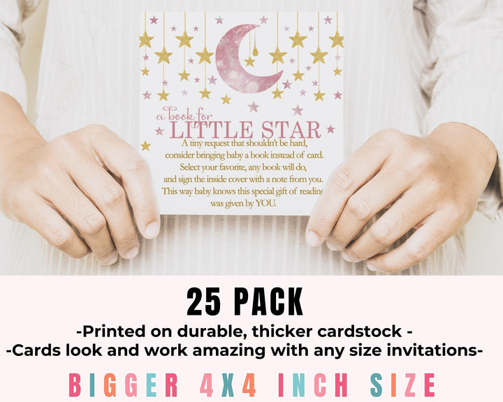 Twinkle Little Star Books for Baby Shower Request Cards (Girls) - Paper Clever Party