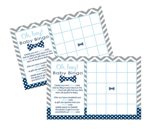Paper Clever Party Bow Tie Baby Shower Bingo Game Blank Cards GuestsPaper Clever Party