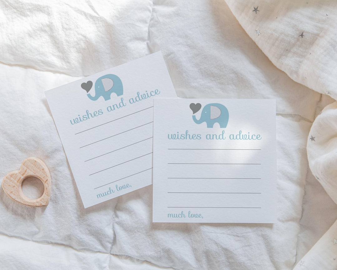 Royal Prince Blue Elephant Advice Cards - Paper Clever Party