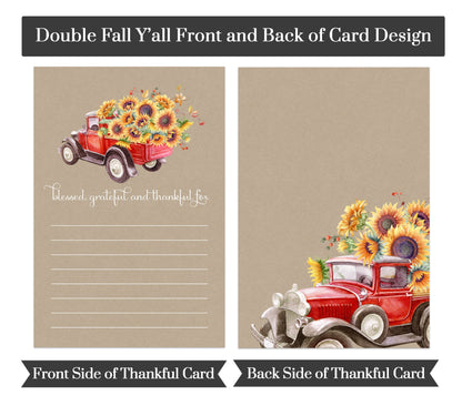 Paper Clever Party Rustic Thanksgiving Thankful Cards (25 Pack) Gratitude Activities Adults Family Blank GratefulPaper Clever Party