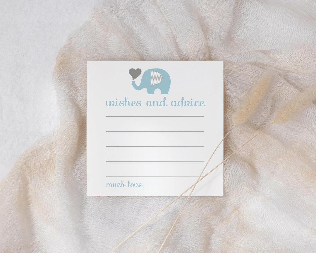 Royal Prince Blue Elephant Advice Cards - Paper Clever Party