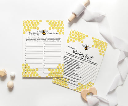 Race, Gender Reveal Activities, Bumblebee Themed, 25 Guests, Double Sided, YellowPaper Clever Party