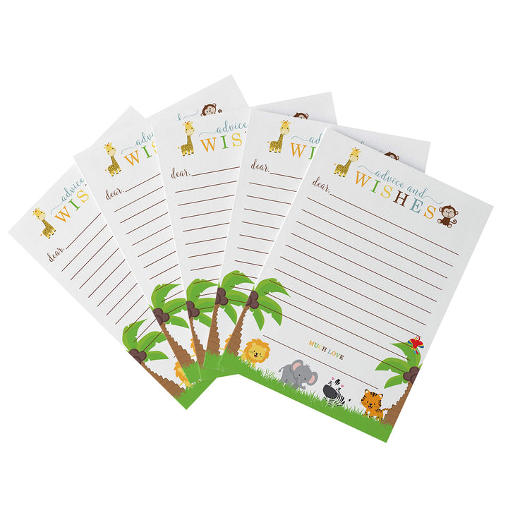 Jungle Theme Baby Shower Advice Cards - Paper Clever Party