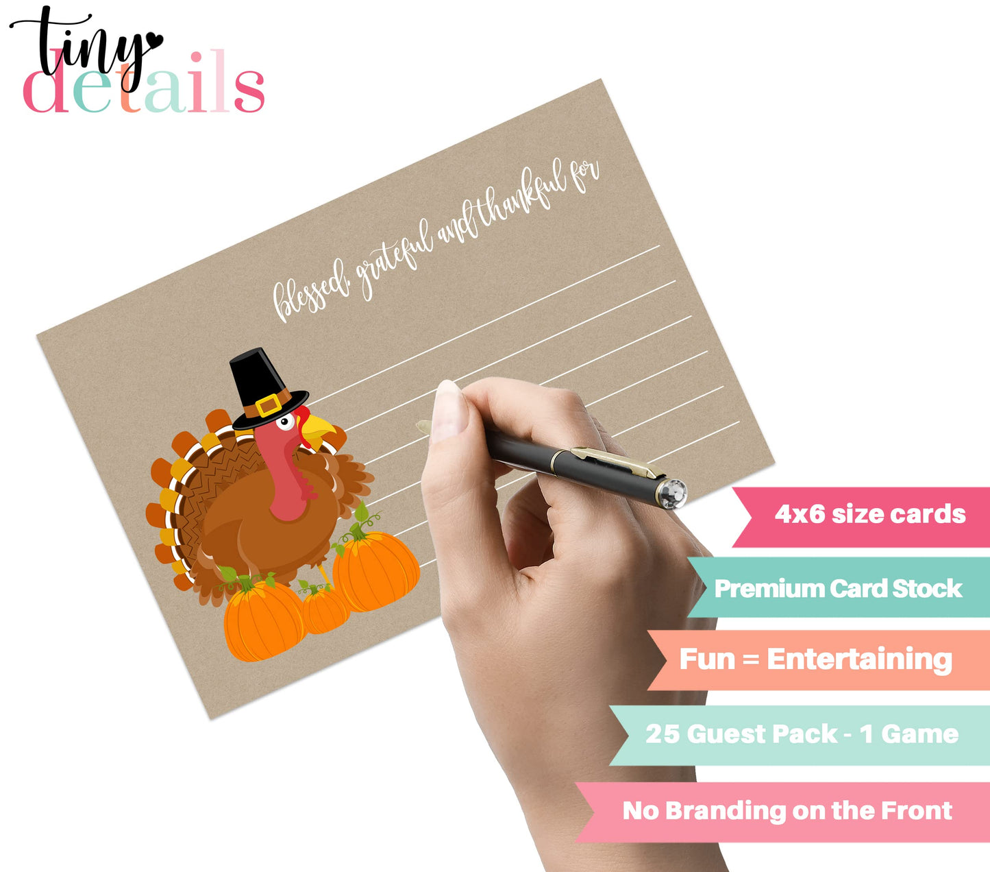 Paper Clever Party Thanksgiving Thankful Cards (25 Pack) Gratitude Activities AdultsPaper Clever Party