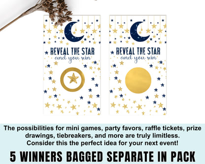Game Cards (30 Pack) Boys Baby Shower Activity - Celestial Raffle TicketsPaper Clever Party