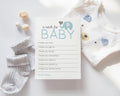 Boy Baby Shower Blue Elephant Advice Cards - 20-Pack Keepsake Wishes, 4x6 Memory Activity Set - Paper Clever Party