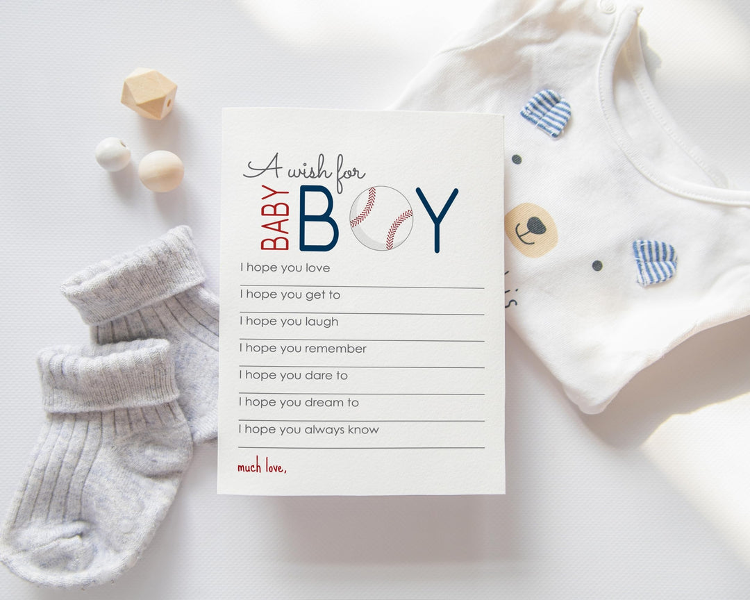 Baseball Baby Shower Advice Cards - 20-Pack Gender Reveal Wishes, 4x6 Memory Activity Set - Paper Clever Party