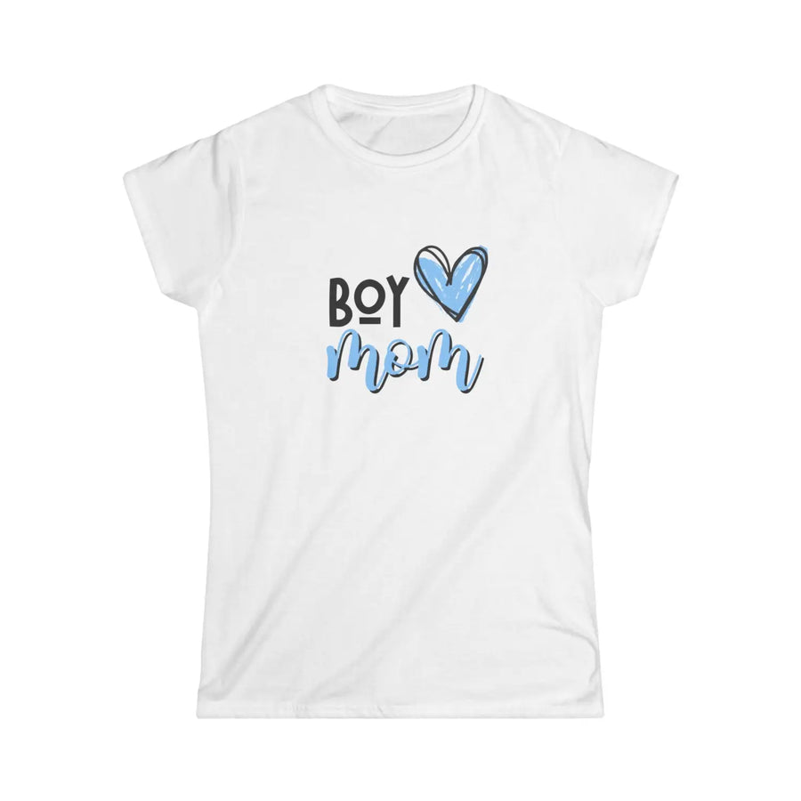 Boy mom graphic tee casual womens shirt perfect gift for mothers birthday present baby shower everyday wear - white / s