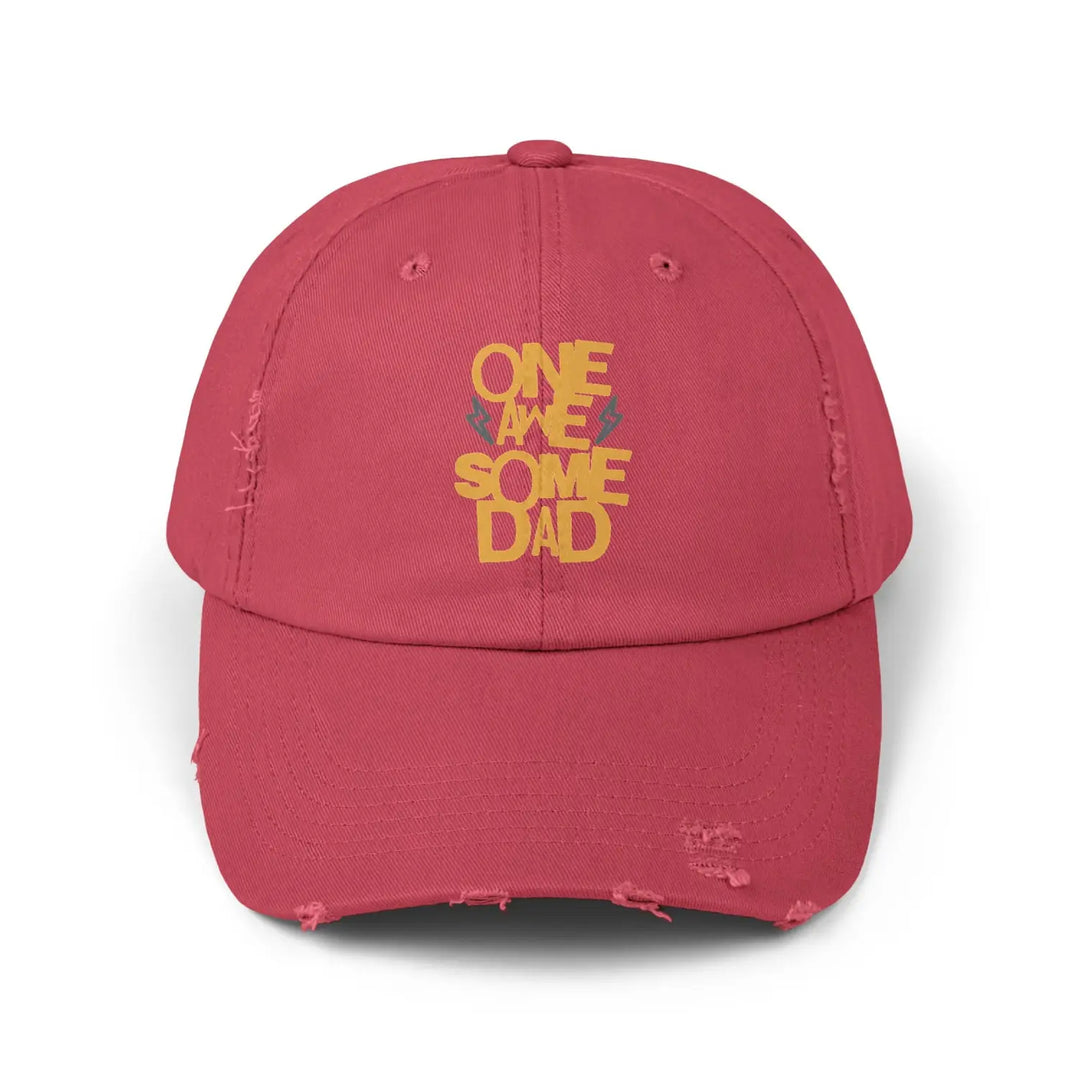 Distressed cap vintage style baseball hat with unstructured body summer outdoor adventure accessory gift for dad