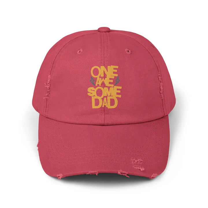Distressed cap vintage style baseball hat with unstructured body summer outdoor adventure accessory gift for dad