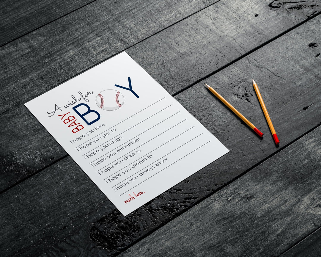 Baseball Baby Shower Advice Cards - 20-Pack Gender Reveal Wishes, 4x6 Memory Activity Set - Paper Clever Party