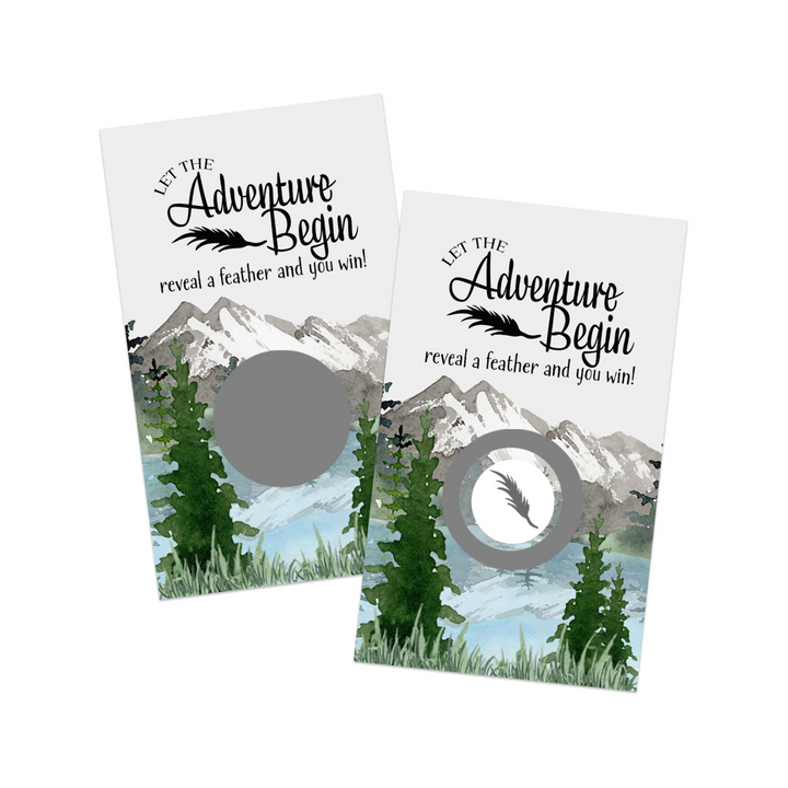 Adventure Awaits Mountain Scratch Off Cards (30 Pack) - Boys Baby Shower Games, Fun Reveal to Win Activities, Prize Drawings - Paper Clever Party