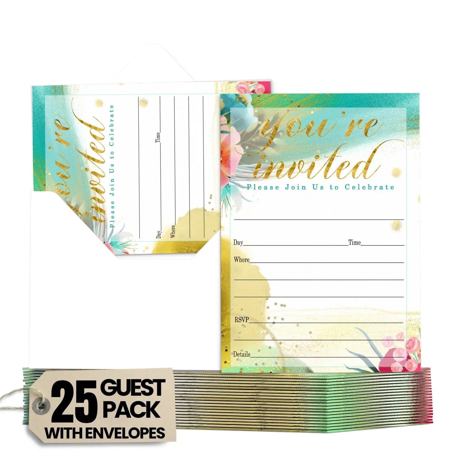 Aloha themed party invites - 25ct versatile 5x7 - invitations