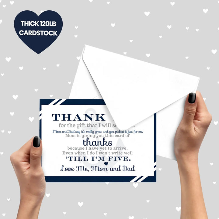 Nautical baby shower thank you cards for boys – notecards with envelopes (pack of 25) - office product