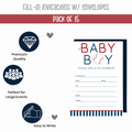 Baseball Baby Shower Invitations with Envelopes (15 Pack) - Paper Clever Party