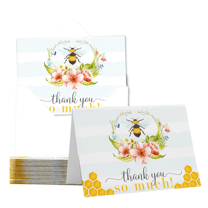 Bumblebee all-occasion thank you cards - rustic ‘mama to bee’ design 25-pack with envelopes - office product