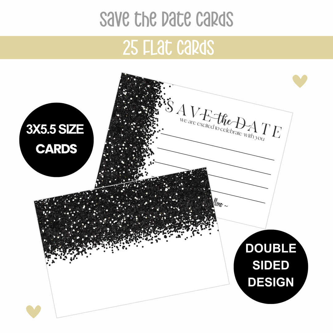 Gothic Glam Skull Save the Date Cards - 25 Pack Unique Invitations with Envelopes - 3.5x5 - Paper Clever Party