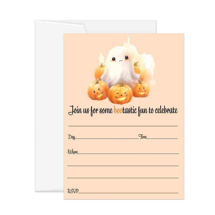 Boo Bash Halloween Invitations - 25ct, Versatile, 5x7 - Paper Clever Party