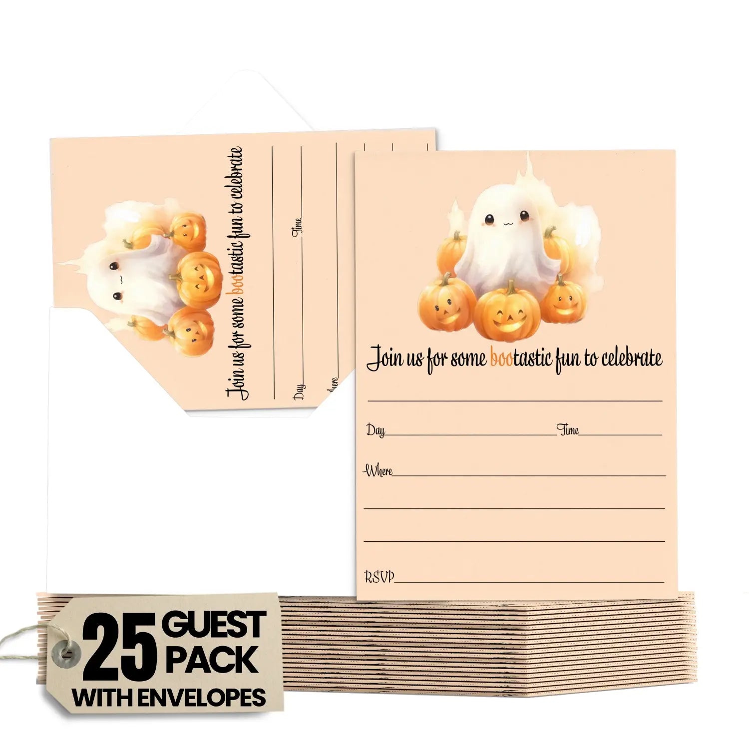 Boo bash halloween invitations - 25ct versatile 5x7