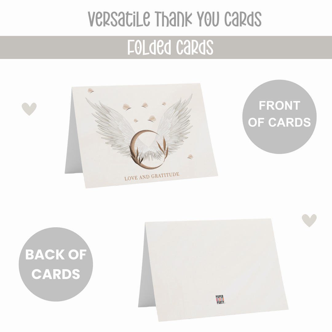 Heaven Sent Themed Thank You Cards with Envelopes (25 Pack) All Occasion Notecards - Paper Clever Party