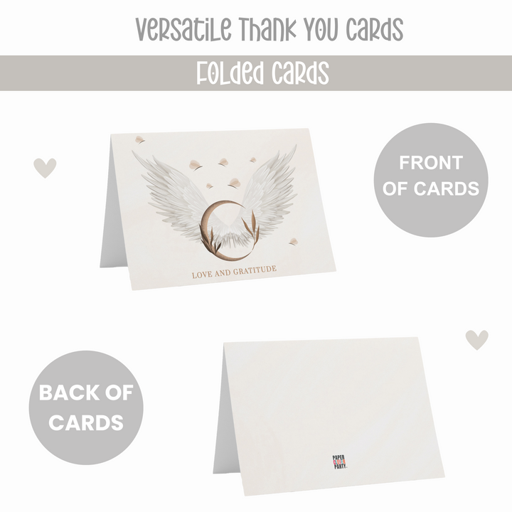 Heaven Sent Themed Thank You Cards with Envelopes (25 Pack) All Occasion Notecards - Paper Clever Party