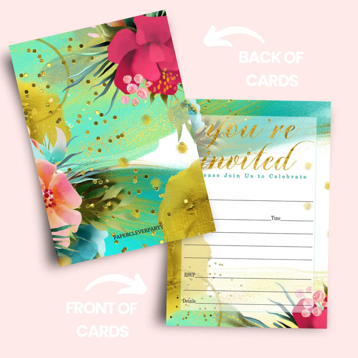 Aloha Themed Party Invites - 25ct, Versatile, 5x7