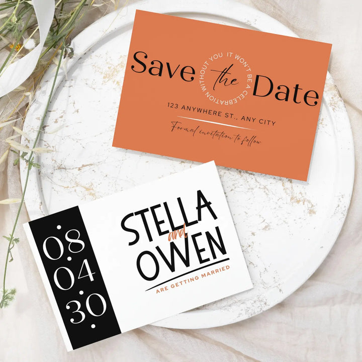 Custom Enchanted Green and Ruby Save the Date Cards - Personalized 4x6 Inch Invitations with Elegant Typography and White Envelopes - Perfect for Weddings, Birthdays, and Showers